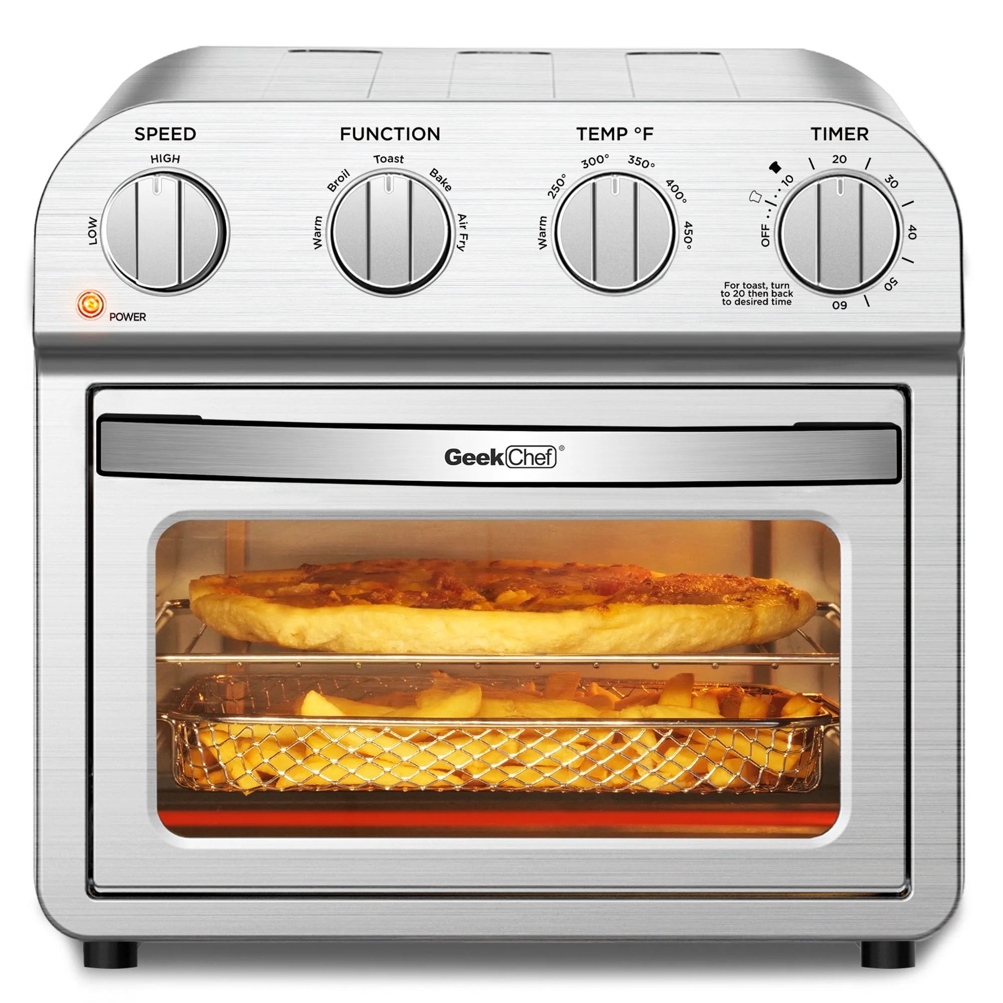 Stainless Steel Air Fryer Toaster Oven Combo S21192