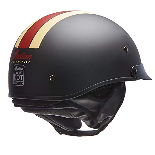 Black Half Helmet with Retro Racing Stripe M707589