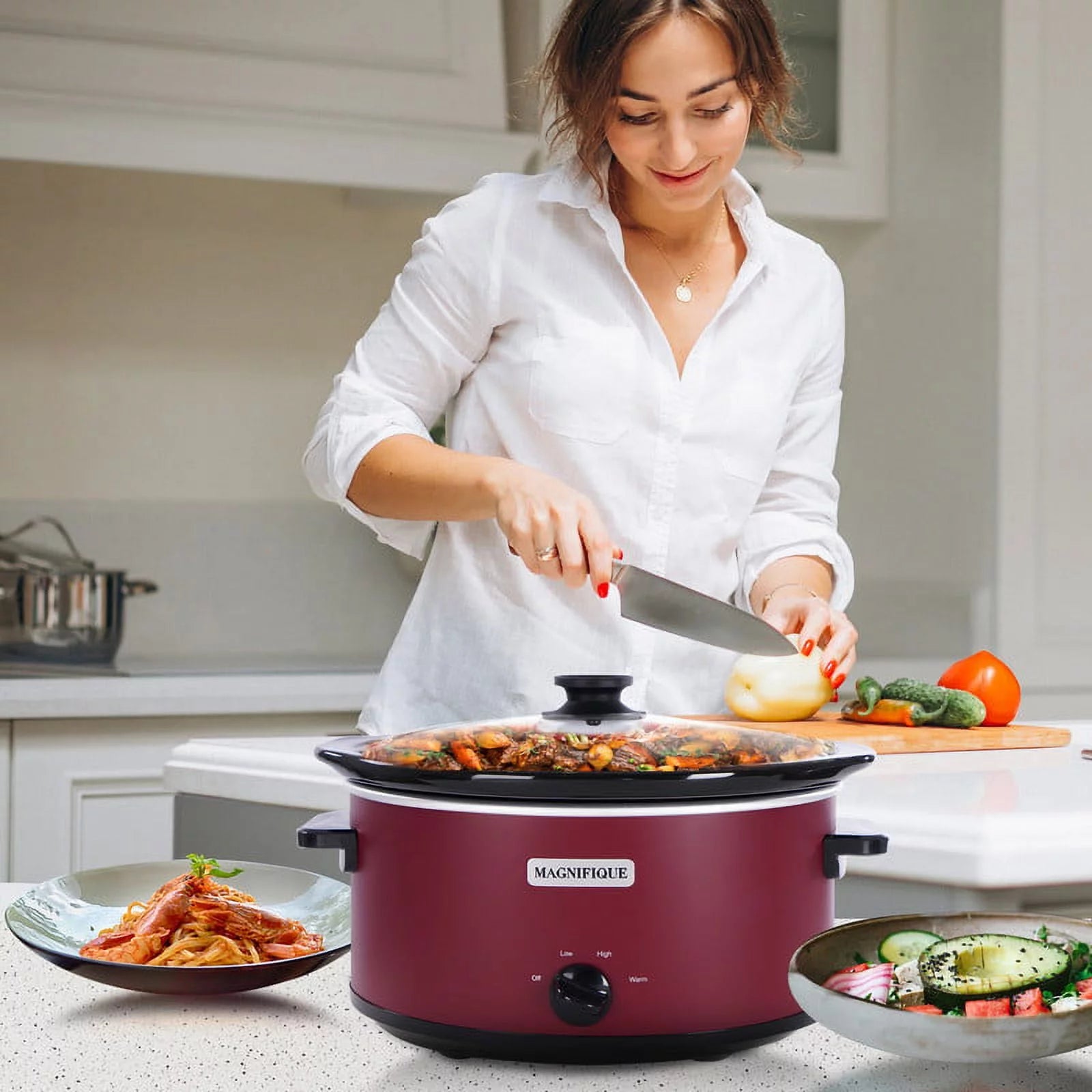 8 Quart Red Slow Cooker B630570