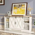 Espresso Farmhouse TV Stand with Sliding Barn Doors H572