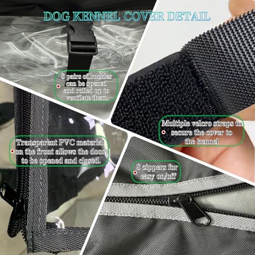 600d Heavy Duty Waterproof Black Dog Kennel Cover 4'Dx4'Wx4.5'H D78312