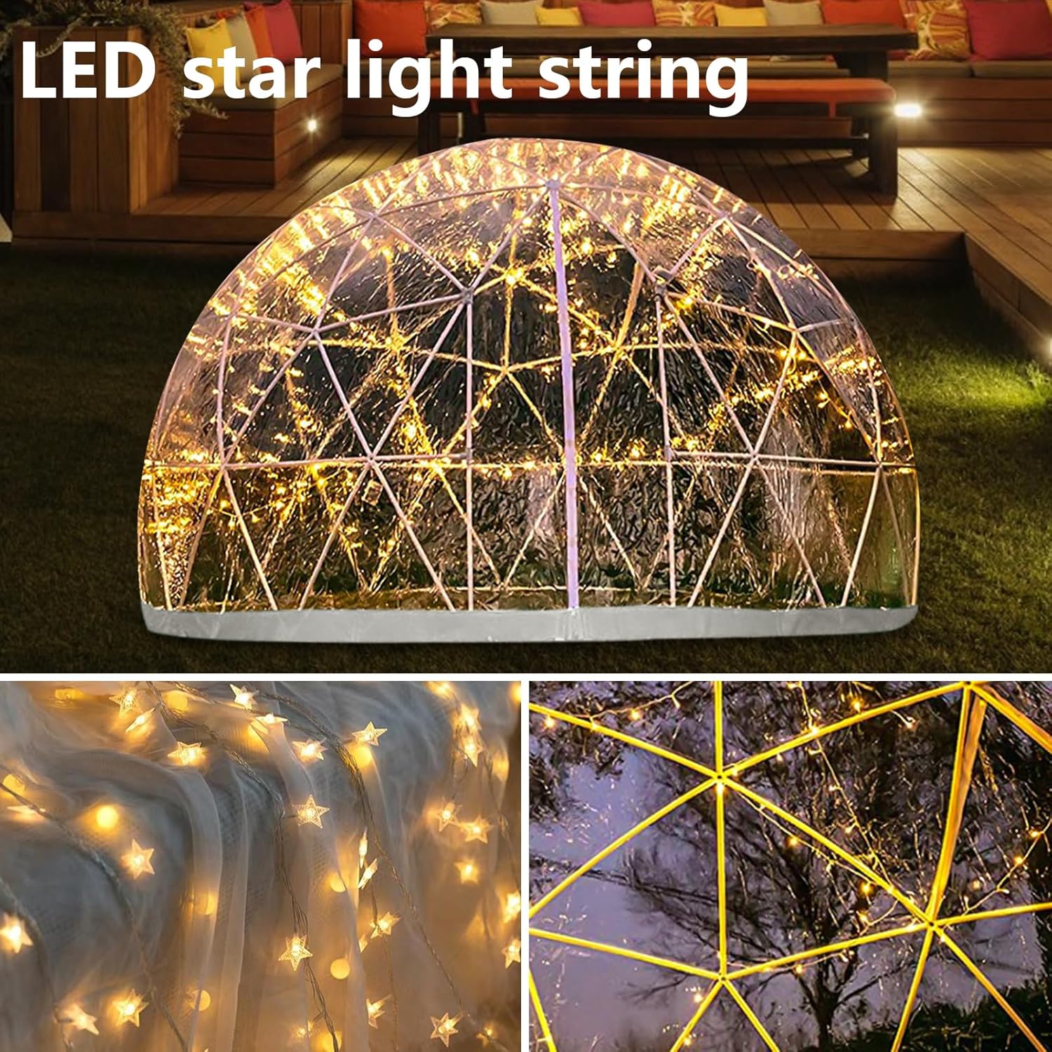 12FT Bubble Tent Dome for 4-8 Person with Triangular Transparent Window A463