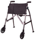 Black Walnut Compact Folding Rolling Walker Z302
