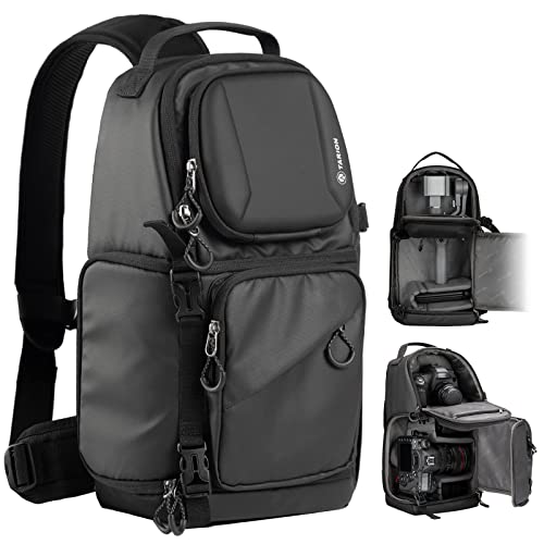 Black Waterproof Camera Sling Bag Backpack with Raincover Tripod Holder Z7746