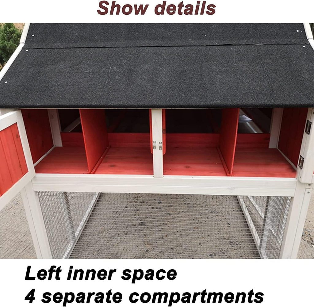Large Wooden 65 inch Rabbit Hutch with Door and Removable Bottom Wire Mesh I885059