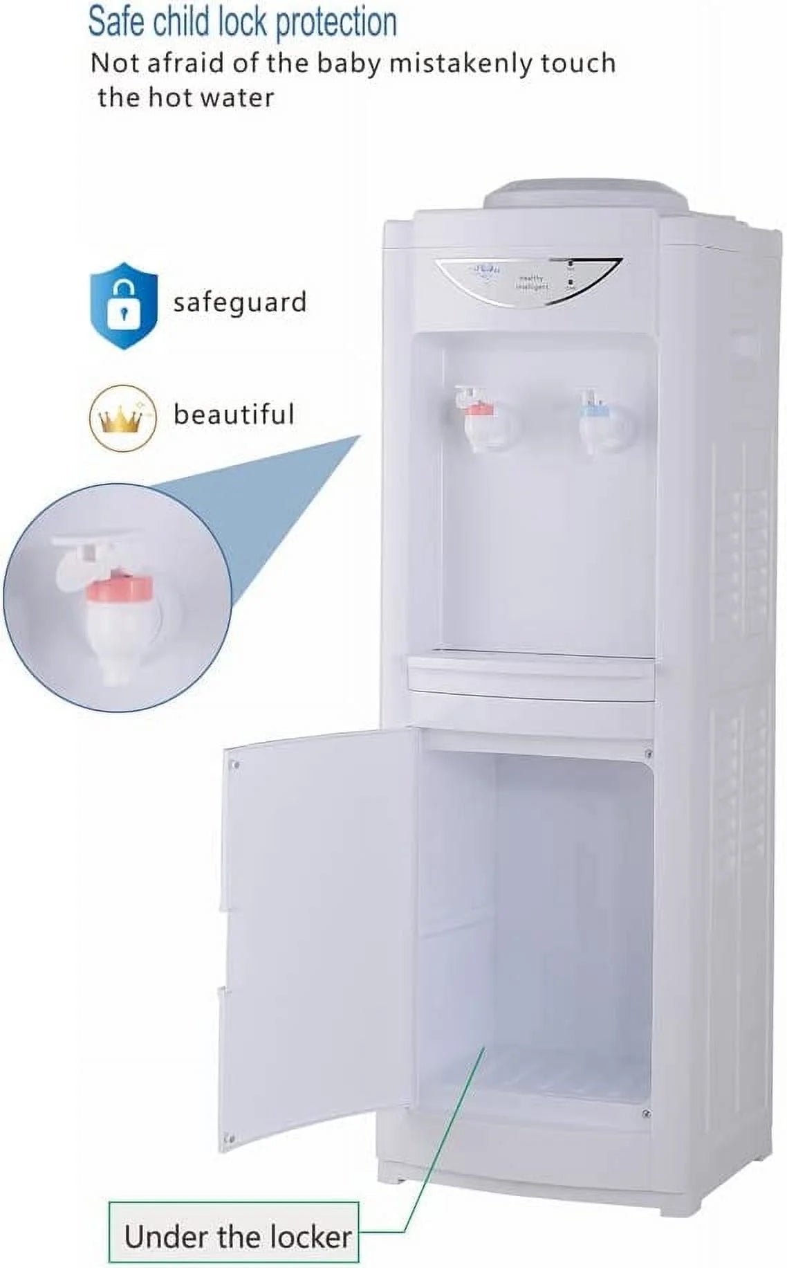 White Hot & Cold 5 Gallon Water Cooler Dispenser with Children Safety Lock X249