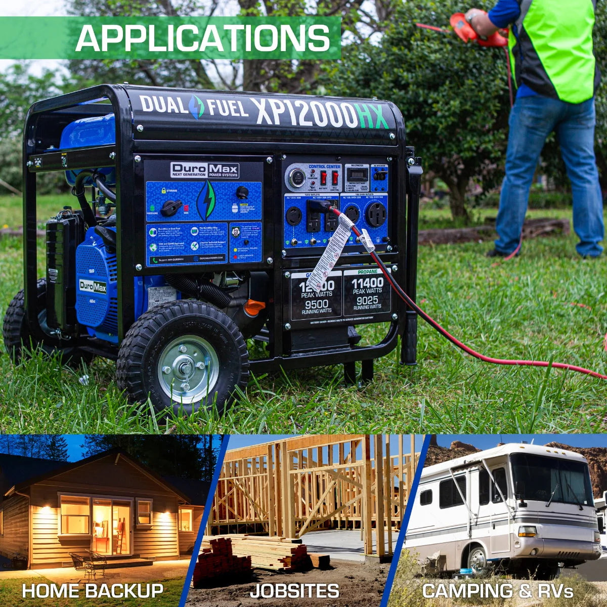 Dual Fuel Gas Propane Portable Generator 12,000 Watt W8657