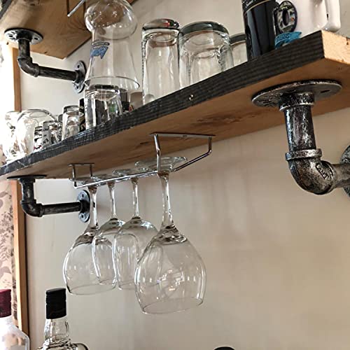 Black Stainless Steel Under Cabinet Wine Glass Rack Set of 4 Z663