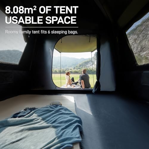 Blackout 6 Person Instant Cabin Tent with Vestibule and Large Mesh Windows Z986