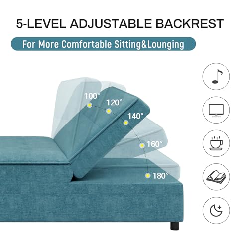 White 4-in-1 Sleeper Sofa Chair Bed with Storage Pocket and USB Port F983024