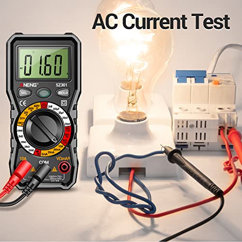 Digital Multimeter with Case, DC AC Voltmeter, Ohm Volt Amp Meter T41295