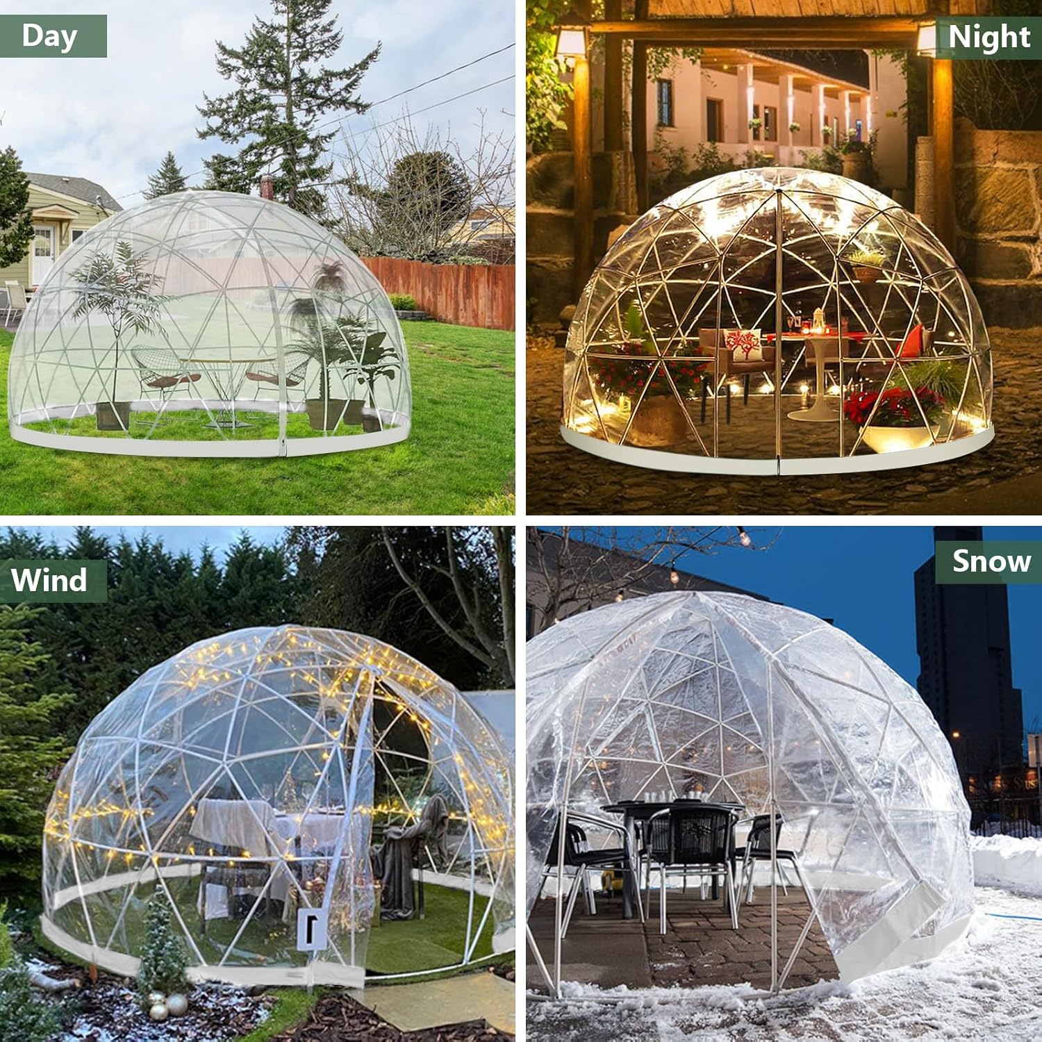 12FT Bubble Tent Dome for 4-8 Person with Triangular Transparent Window A463