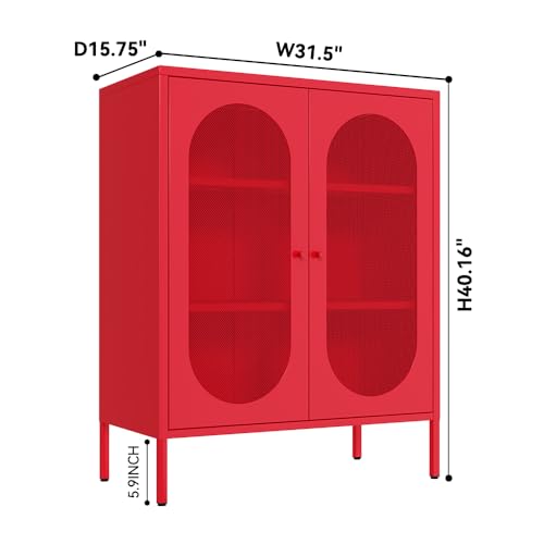 Blue 2 Door Metal Storage Cabinet with 2 Adjustable Shelves R719635