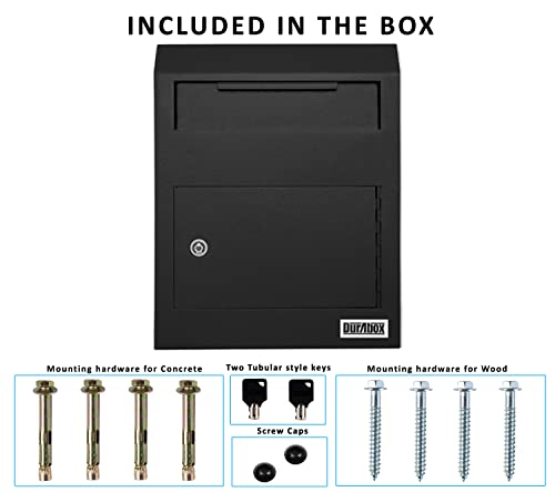 Heavy Duty Steel Wall Mount Locking Drop Box (Black) G89048