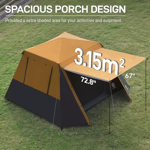 Blackout 6 Person Instant Cabin Tent with Vestibule and Large Mesh Windows Z986