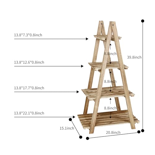 4-Tier Wood Ladder Shelf D7271