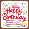 Reusable Birthday Cake Art Stencil for Painting W468