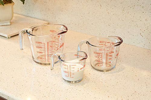 3 Piece Glass Measuring Cups Set O256