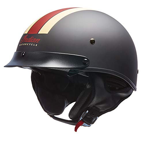 Black Half Helmet with Retro Racing Stripe M707589