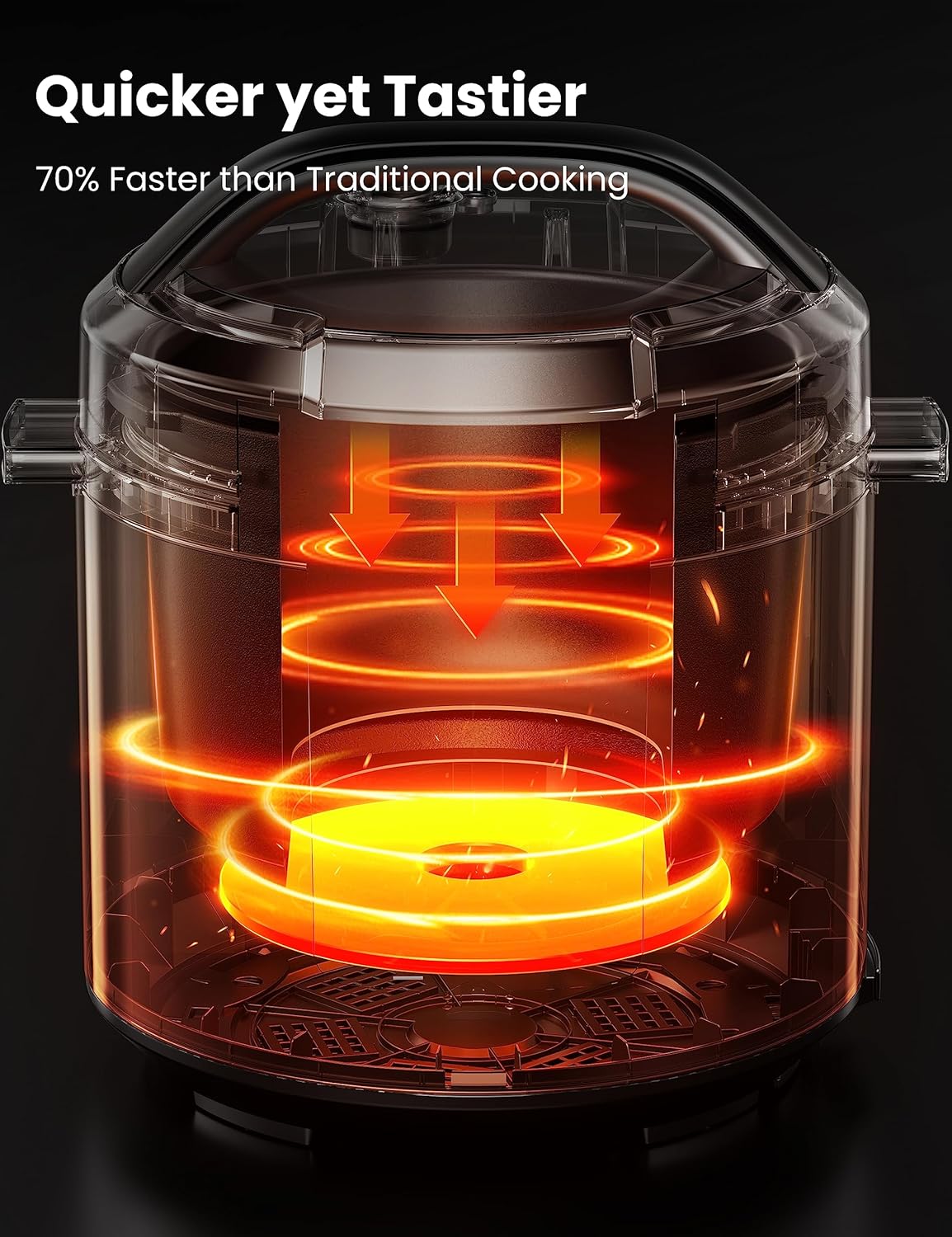 6 Quart Black Electric Pressure Cooker D4853