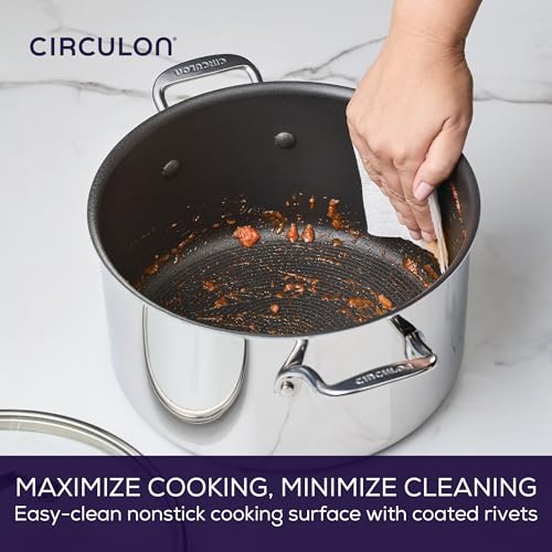 8 Quart Stainless Steel Nonstick Induction Stockpot with Lid F71441