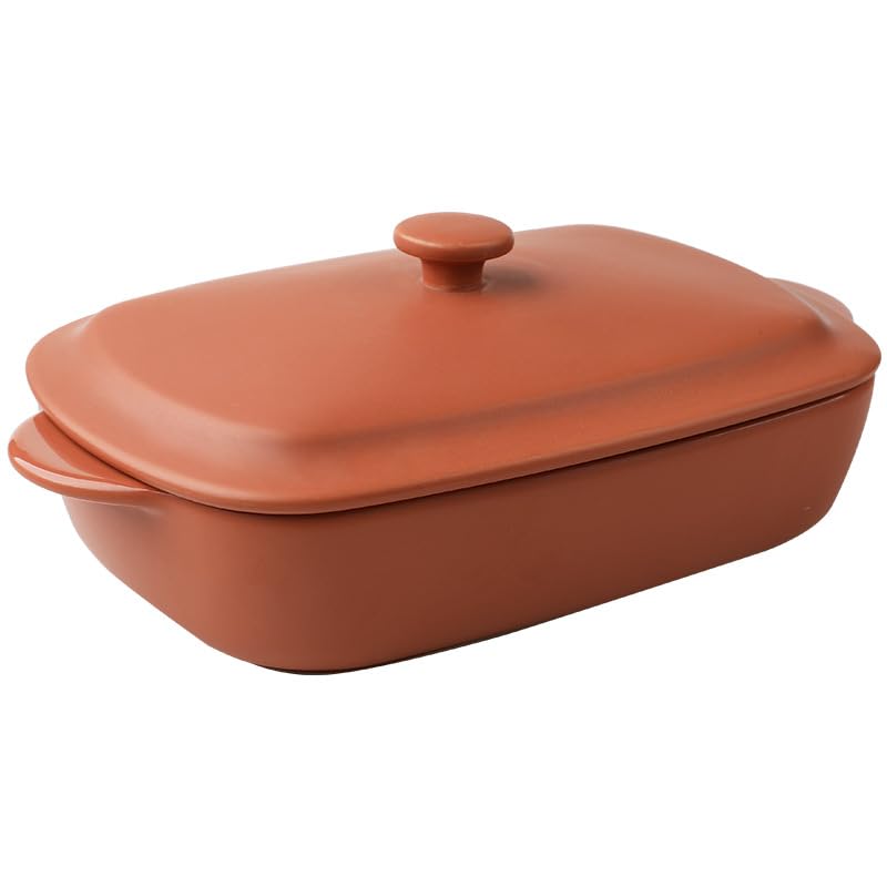 33oz Ceramic Rectangular Baking Dish with Lid I8672