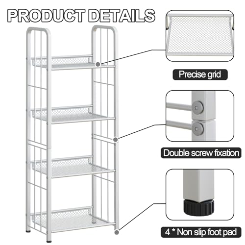 White 5 Tiers Tall Bookshelf V11895