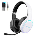 Wireless Gaming Headset, White, 2.4GHz/Bluetooth, Detachable Mic U218