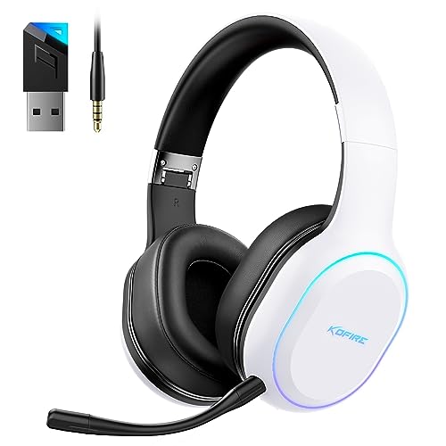 Wireless Gaming Headset, White, 2.4GHz/Bluetooth, Detachable Mic U218