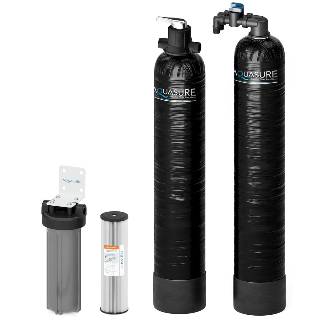 10 GPM Whole House Salt-Free Conditioning Descaler Bundle with KDF/GAC Water Treatment System and Pleated Sediment Pre-Filter X4285
