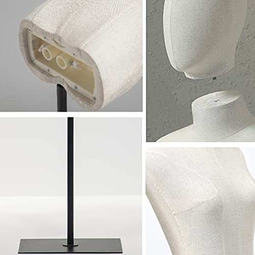 Beige Display Mannequin with Detachable Head, Wooden Hands, Adjustable Height Stand K4661