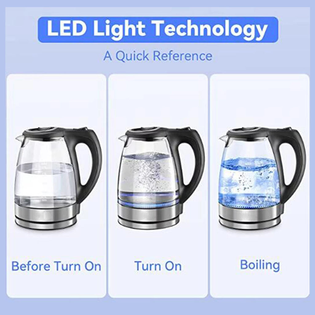 1.7L 1500W Glass Electric Kettle with Auto Shut-Off P27607