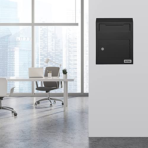 Heavy Duty Steel Wall Mount Locking Drop Box (Black) G89048