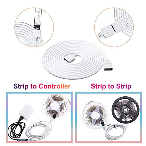 6 Pieces 4 Pin RGB Extension Cable LED Strip Connector Cord Wire Solderless Jumper Cables Kit with 12 Pieces Pin Connector for 5050 3528 RGB LED Strip Light (Black, 1.6 FT, 3.3 FT, 6.6 FT) E163