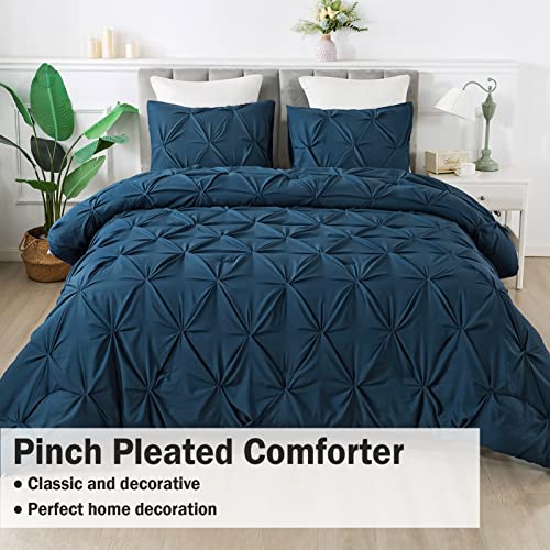 California King Comforter Set Black 3 Pieces Oversized Microfiber Down Alternative P878583