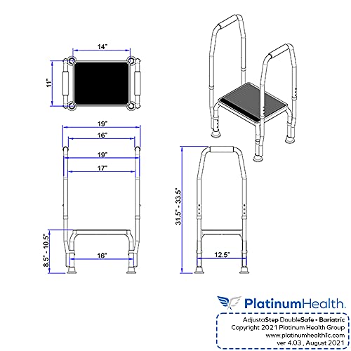 Modern White/Blue Height Adjustable Step Stool with Dual Handle T958