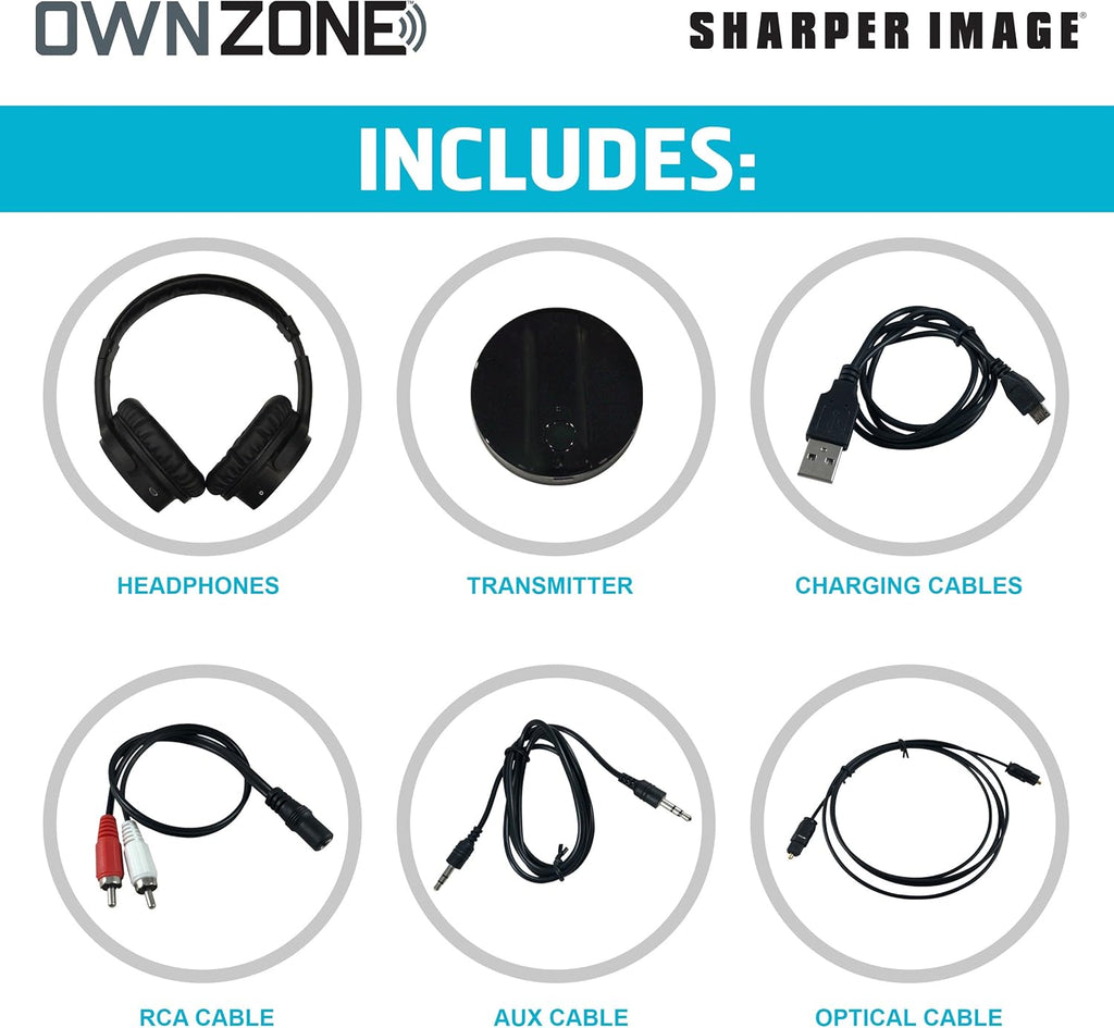 Wireless Rechargeable TV Headphones, Black, 2.4 GHz L651713