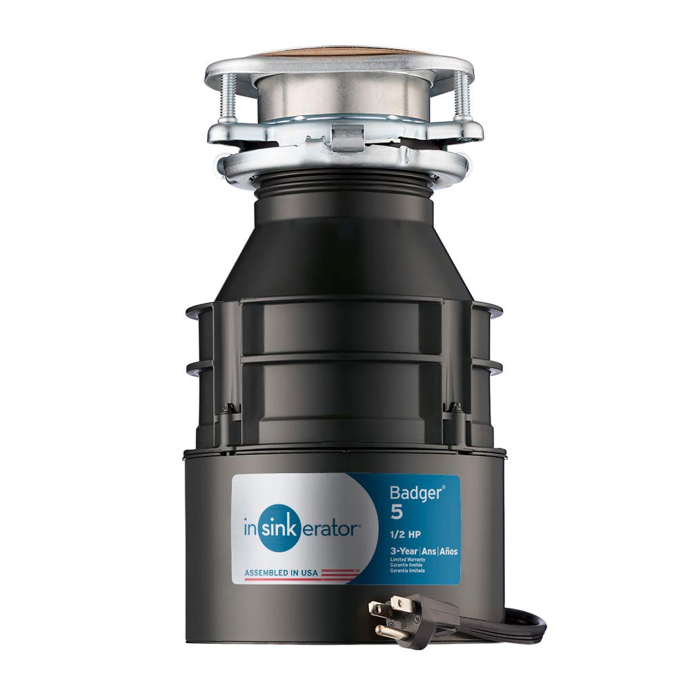 Black 1/3 HP Continuous Feed Garbage Disposal, Black 1/2 HP Continuous Feed Garbage Disposal B4077