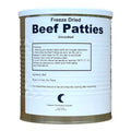 15-16 Thick Patties Freeze Dried Hamburger Ground Beef Patties in a #10 Can Q3947
