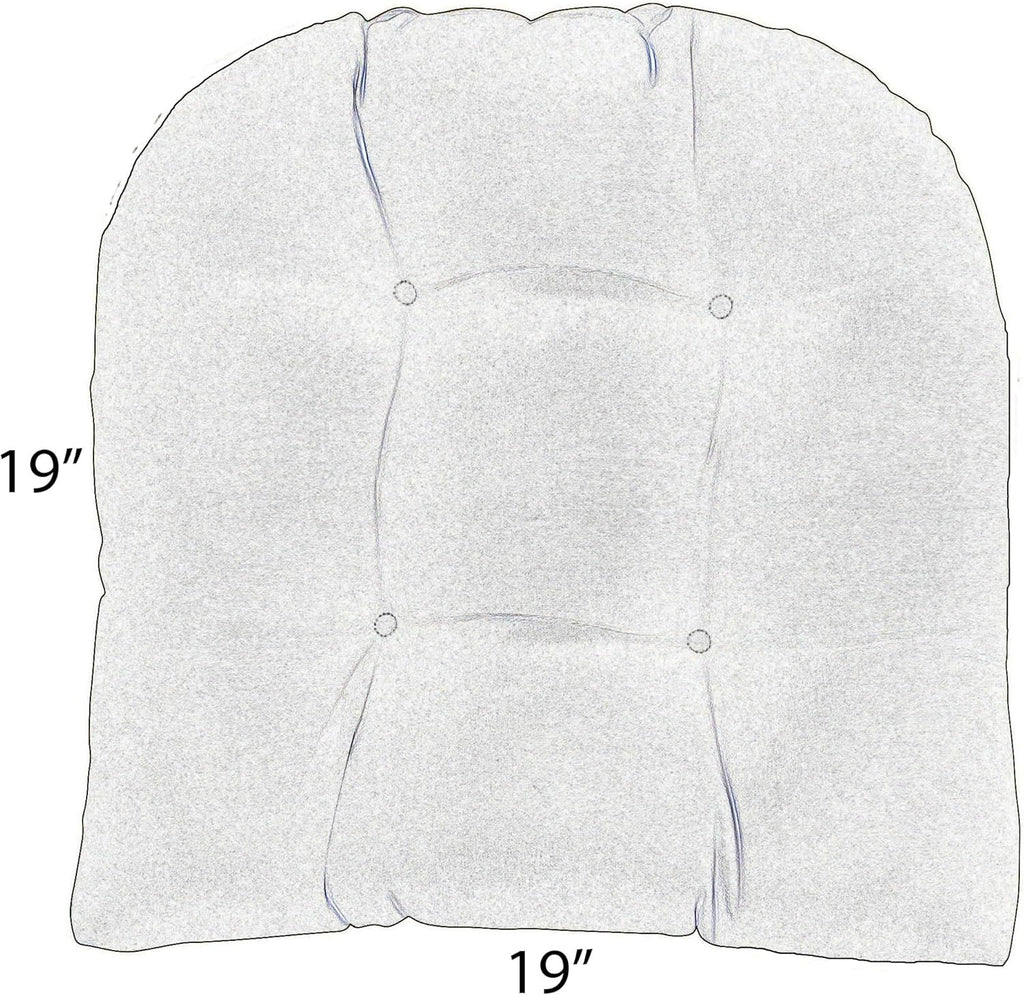 Tufted Wicker U-Shape Cushions Set of 2, 19” x 19”, Sunbrella Performance Fabric, Outdoor Seat Cushions E7663