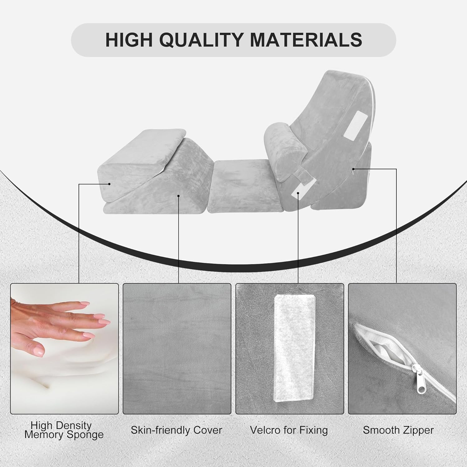 6 Piece Foam Bed Wedge Pillow Set D914