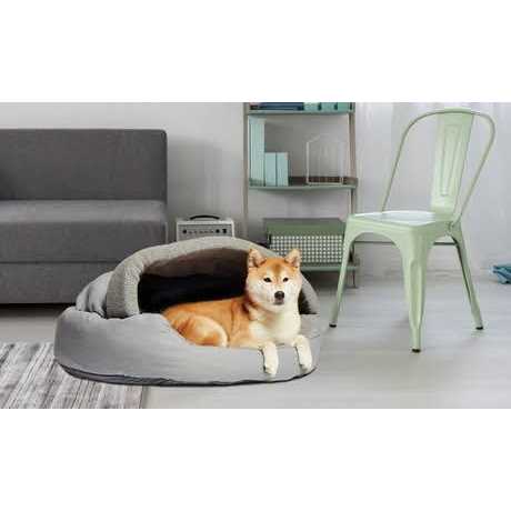 Herringbone Canvas Fleece Deep Dish Cave Bed Z70328