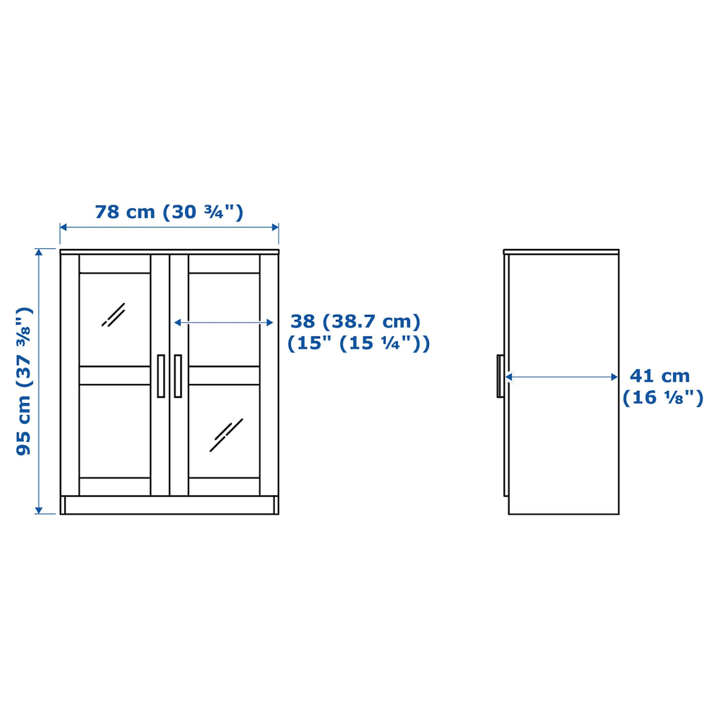 Black Glass Cabinet with Doors Z4430