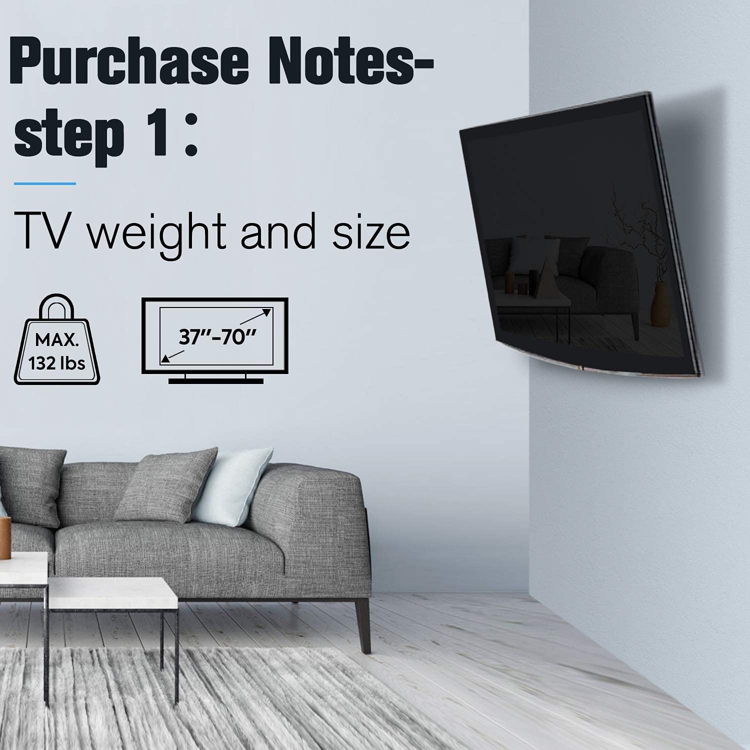 UL Listed TV Wall Mount for 37-70 Inch Flat Screen TV, Low Profile Tilt Version G48375