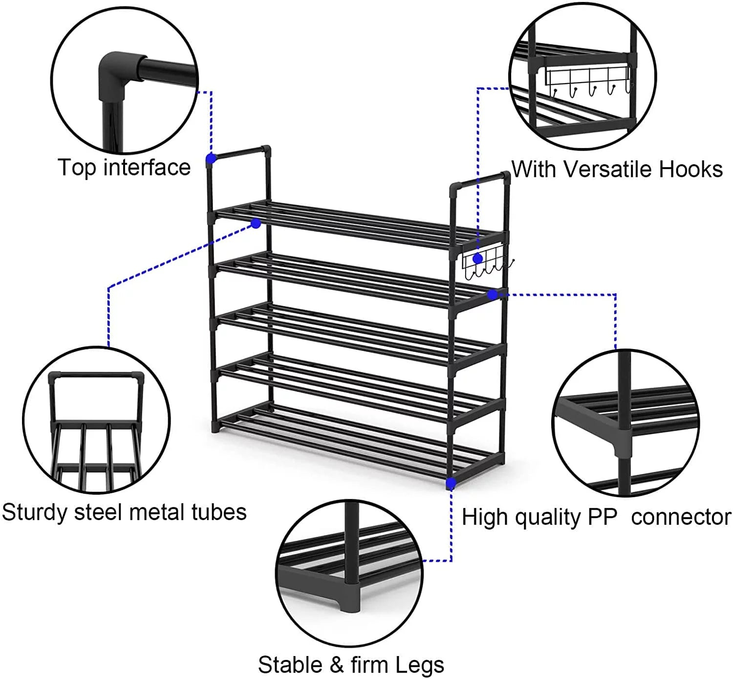 5-Tiers Stackable Shoe Rack G241204