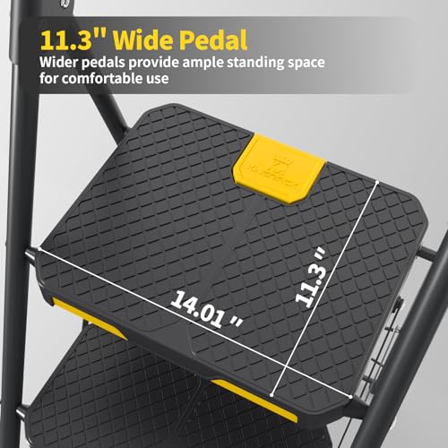 5 Step Folding Steel Ladder with Handrails D155
