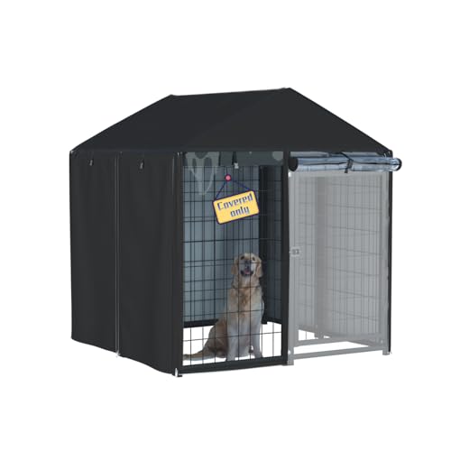 600d Heavy Duty Waterproof Black Dog Kennel Cover 4'Dx4'Wx4.5'H D78312