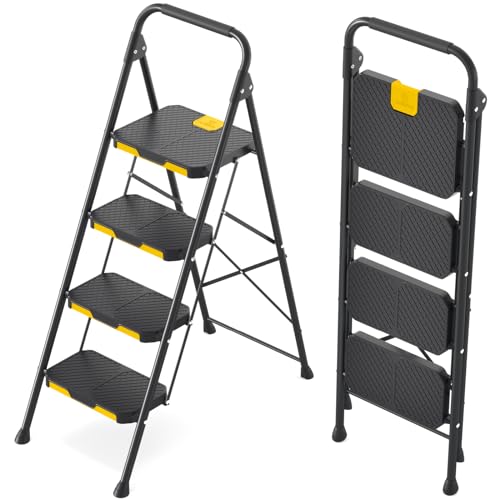 5 Step Folding Steel Ladder with Handrails D155