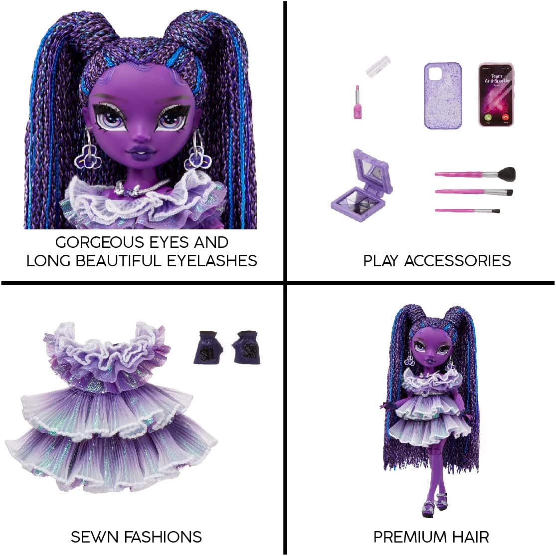 Purple Fashion Doll with 10+ Colorful Play Accessories R10452