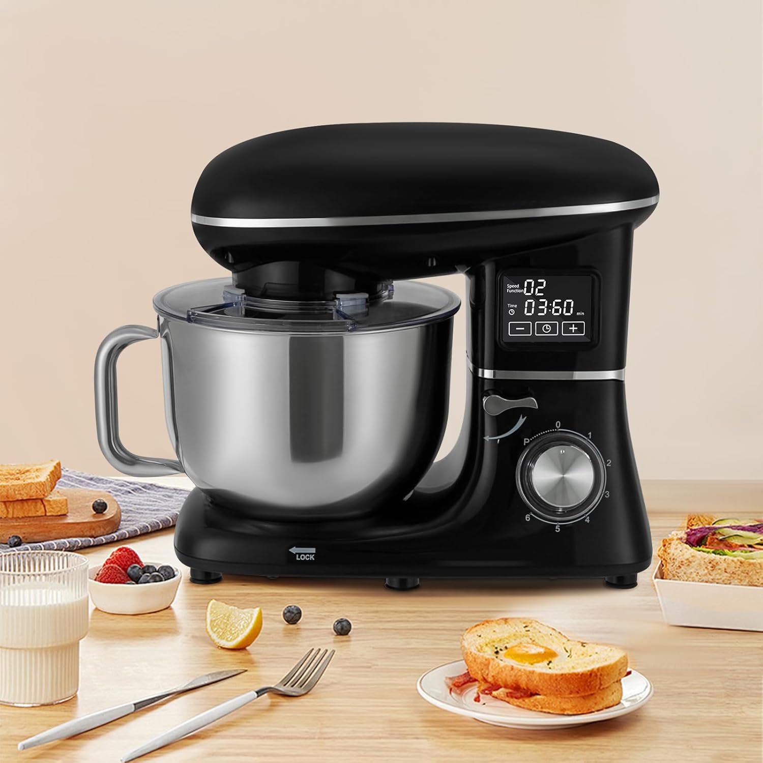 6.5QT 1350W 6 Speed Tilt-Head Electric Kitchen Mixer E8641